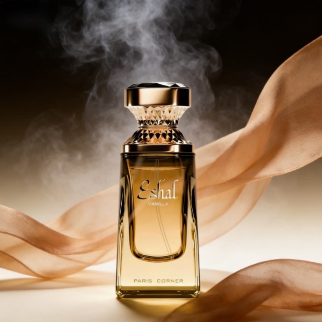 Naura Scents studio still life with fragrance bottles and soft directional light